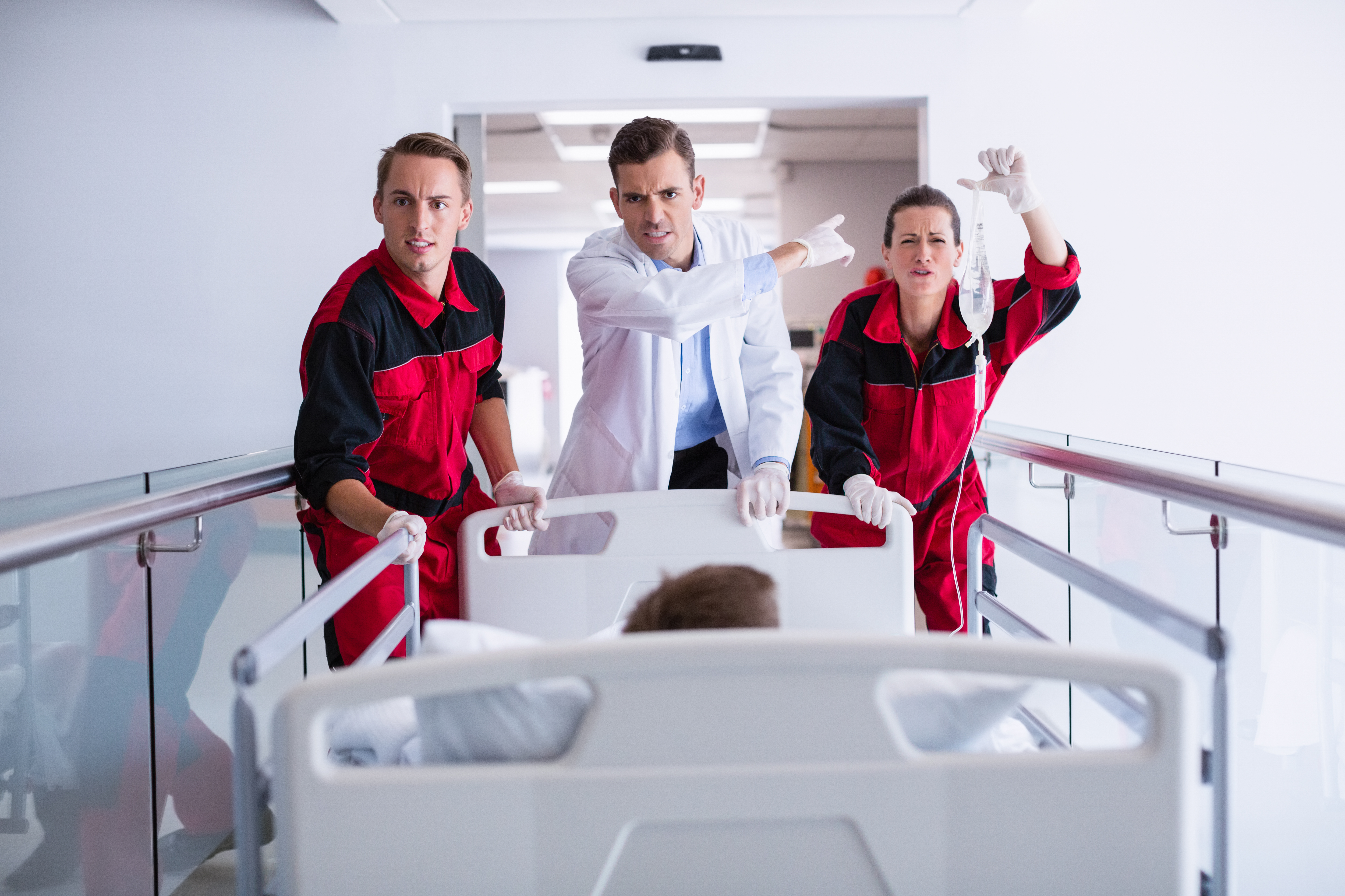 Emergency room clinical team preparing for a case
